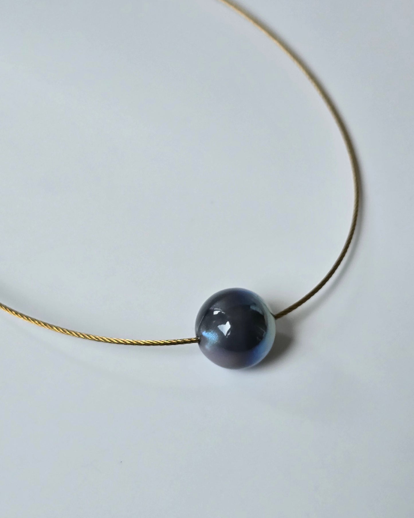 Collar perla azul