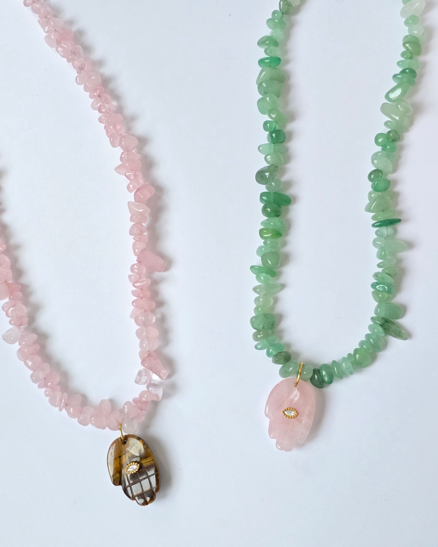 Collar hamsa  ojo de tigre