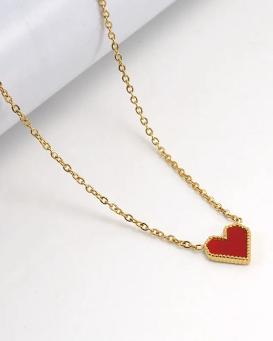 Collar corazon rojo