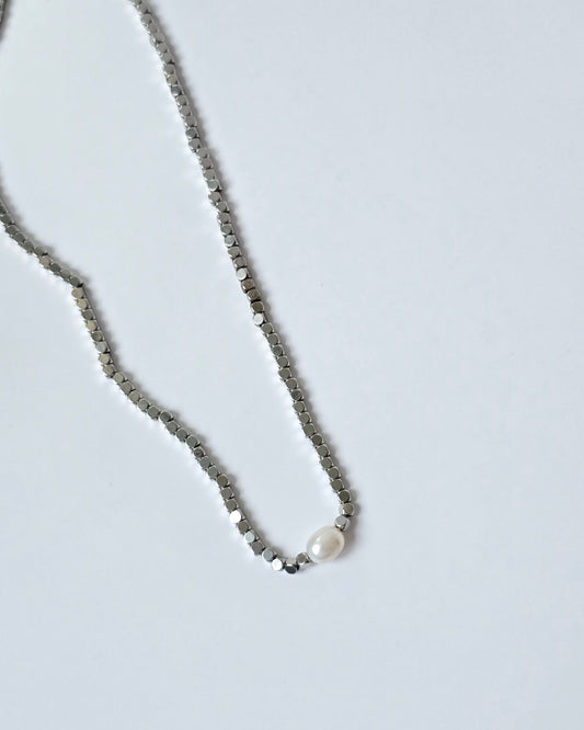 Collar Perla plata