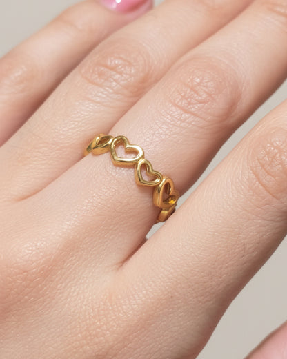 Anillo Corazones ajustable