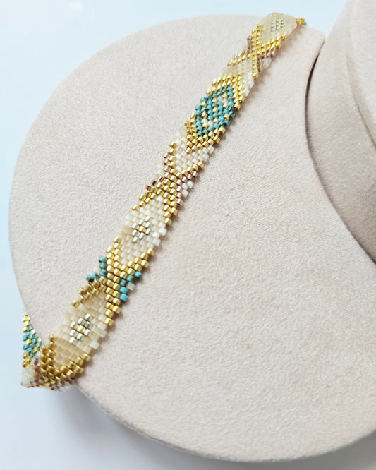 Collar miyuki  turquesa