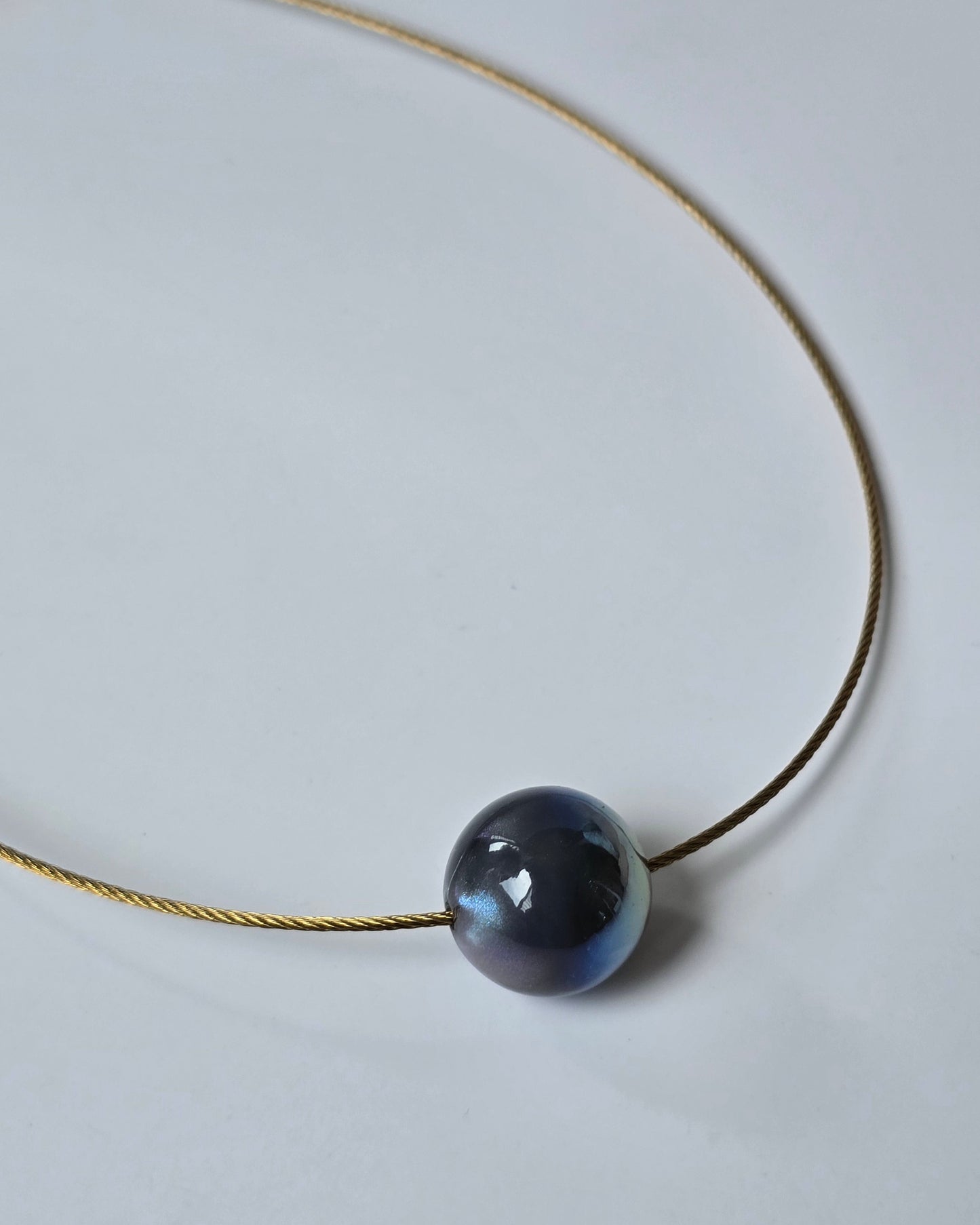 Collar perla azul