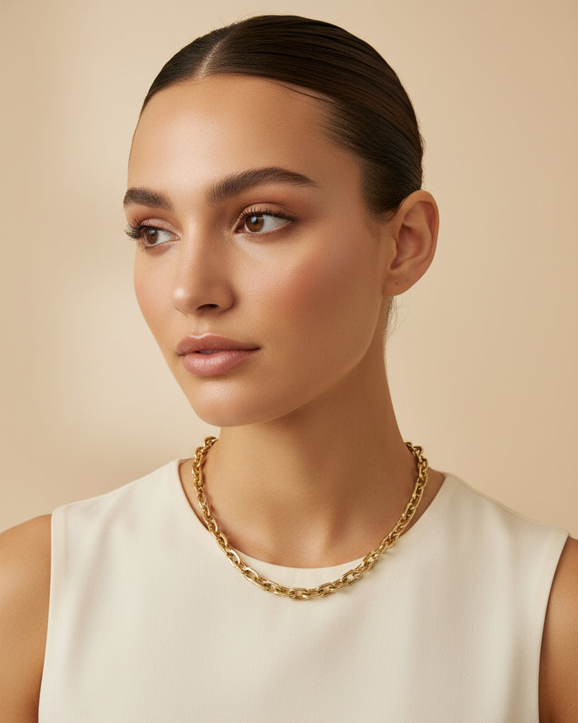 Collar rectangular cadena